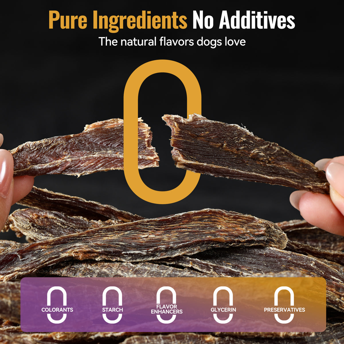 De Trew Dried duck breast with the natural flavors dods love and no starch, no colorants