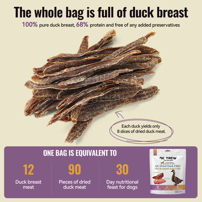 De Trew dried duck breast for 30 days nutritional feast for dogs
