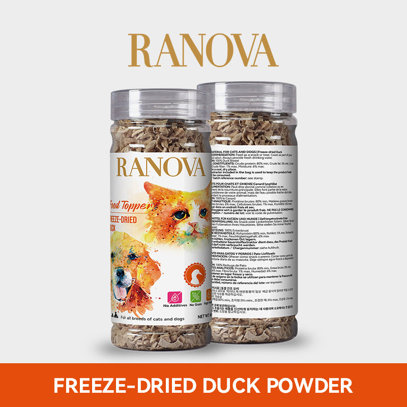 Ranova Freeze-Dried Duck Dog & Cat Food Topper | 60g Can