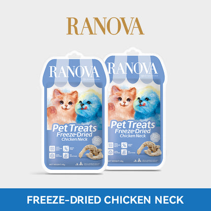 RANOVA Freeze-Dried Chicken Neck Treats for Dogs & Cats | 48g