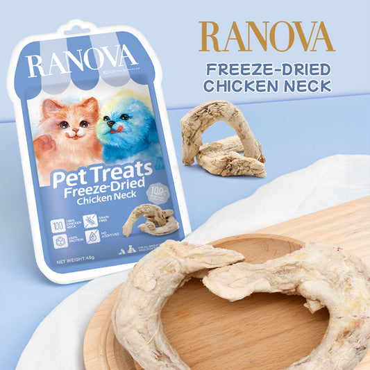 RANOVA Freeze-Dried Chicken Neck Treats for Dogs & Cats | 48g