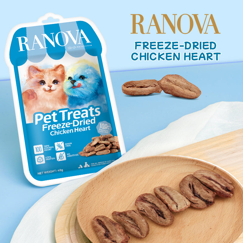 RANOVA Freeze-Dried Chicken Heart Dog & Cat Treats｜40g