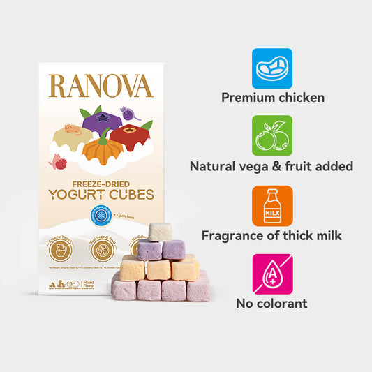 RANOVA Freeze-Dried Yogurt Cubes Dog & Cat Treats, Mixed Flavours 40g