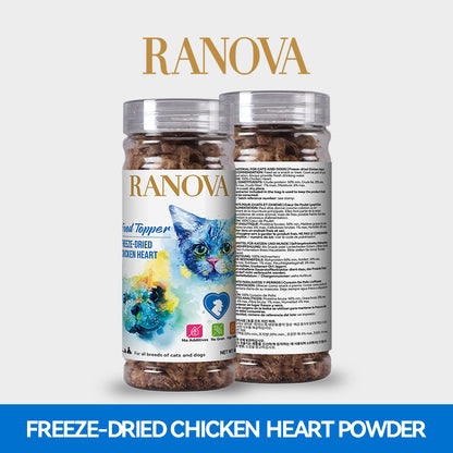 Ranova Freeze-Dried Chicken Heart Dog & Cat Food Topper | 40g
