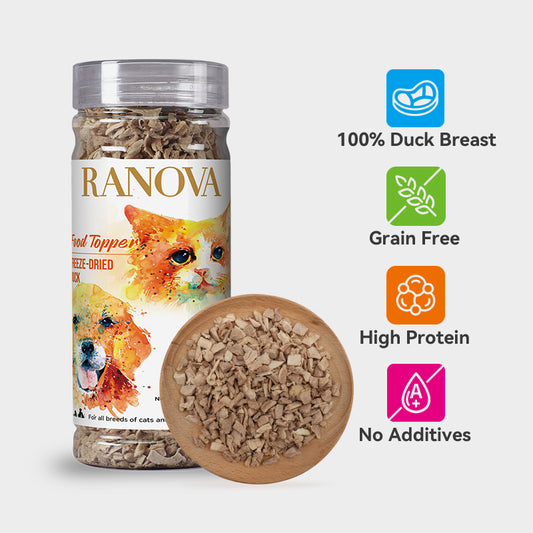 Ranova Freeze-Dried Duck Dog & Cat Food Topper | 60g Can